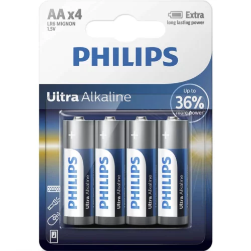 Philips Baterija Ultra Alkaline AA-LR6, 4 kosi