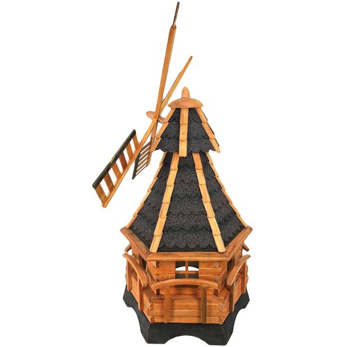  Drvena vrtna vjetrenjača, rotirajuća, ukrasna 125 cm Slike