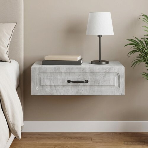 Stolna montirana na zid Betonska siva 59 x 34,5 x 17 cm Slike
