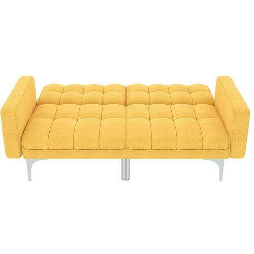 vidaXL kauč na razvlačenje od tkanine žuti Cene