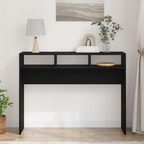 vidaXL konzolni stol Crni hrast Drvo 105 x 30 x 80 cm Crni konzolni stol Cene