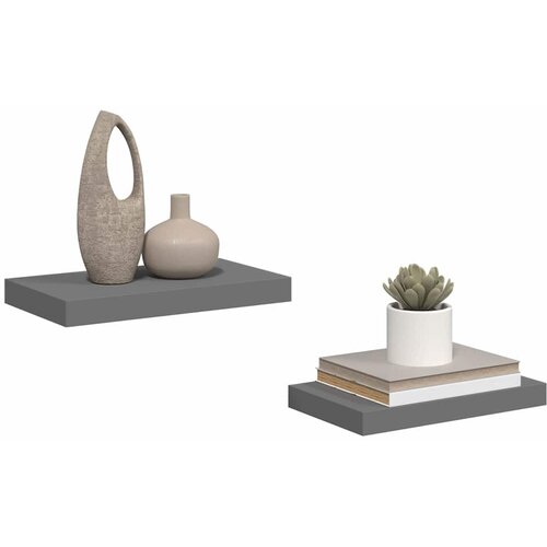  Plutajuće zidne police 2 kom sjajne sive 40 x 23 x 3,8 cm MDF Slike