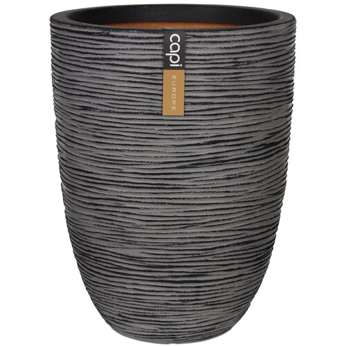 Capi Vaza Nature Rib elegantna nizka 46x58 cm antracitna Cene