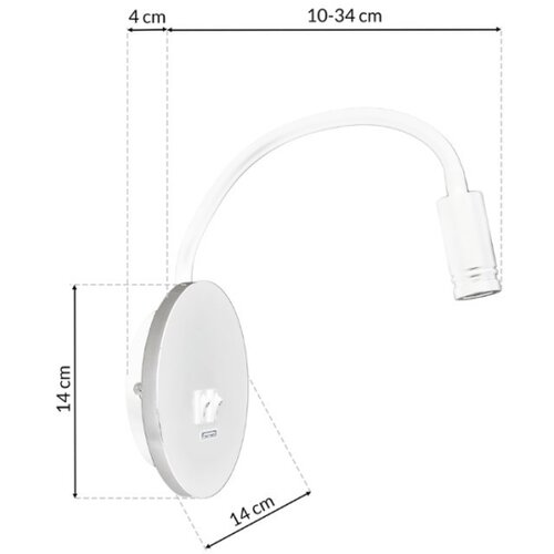  LED fleksibilna zidna lampica sa USB BASE LED/8W+LED/2W/230V bela/srebrna Slike
