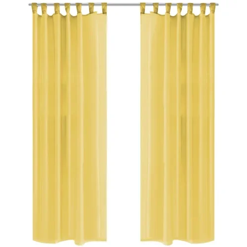 vidaXL Prosojne zavese 2 kosa 140x175 cm rumene barve