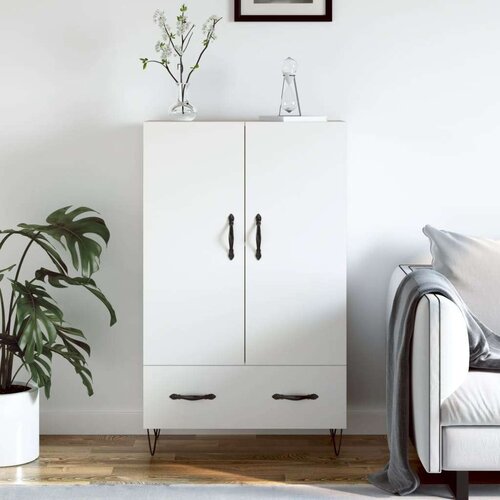  Visoka komoda bijela 69 5 x 31 x 115 cm od konstruiranog drva Slike
