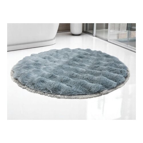  Okrugla prostirka za kupatilo sa resicama &amp;ndash; fi 80 cm A6 ( VLK000183-tegetresa ) Slike