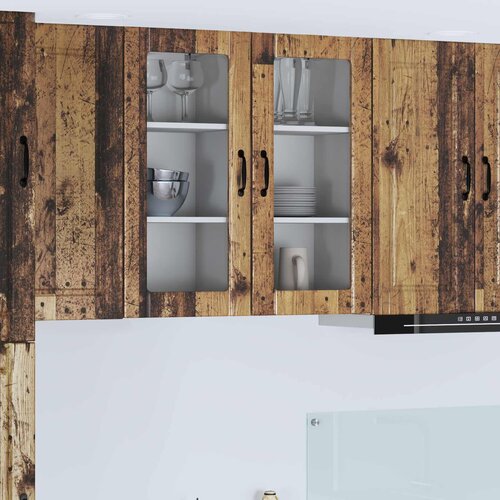  Zidni stakleni ormarić 2 pcs Staro drvo 40 x 31 x 80 cm Cijene