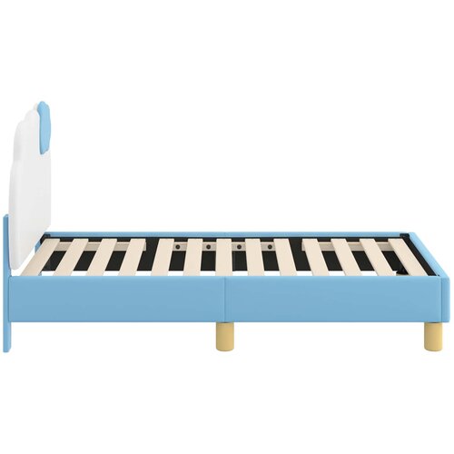  Okvir kreveta za malu djecu s naslonom Plava 70 x 140 cm PU Slike