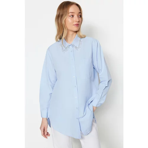 Trendyol Shirt - Blue - Relaxed fit