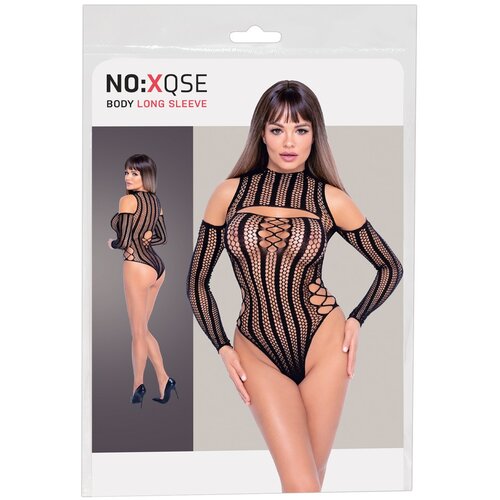 NO:XQSE - pleteno telo z dolgimi rokavi - črno (S-L) Slike