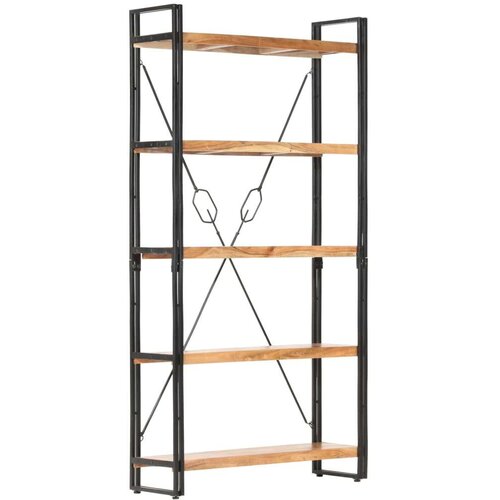 VidaXL knjižna omara 5-nadstropna 90x30x180cm trden akacijev les Slike