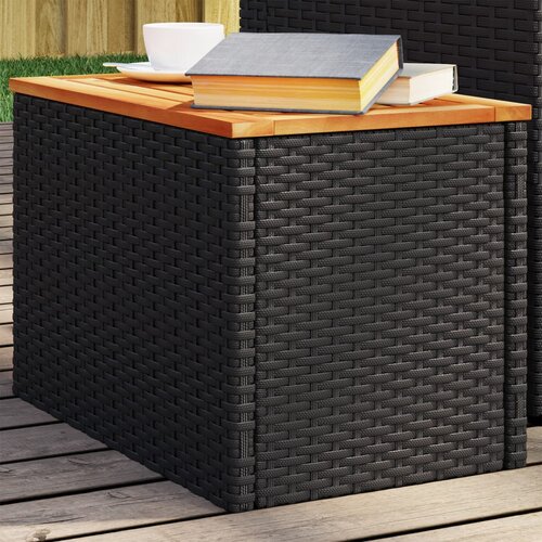 vidaXL Vrtna stranska mizica 2 kosa črna 55x34x37 cm PE ratan les Cene