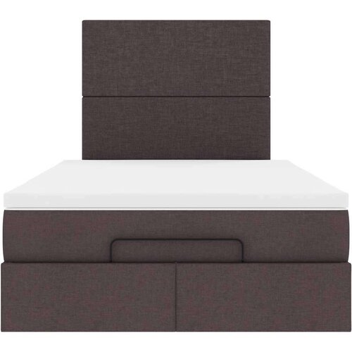 VidaXL okvir za krevet s madraca tamnosmeđi 120x190 cm od tkanine Slike