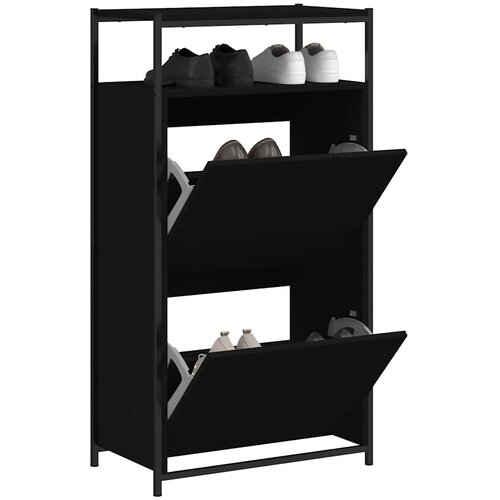 Ormarić za cipele crni 60 x 34 x 112 cm od konstruiranog drva Cene
