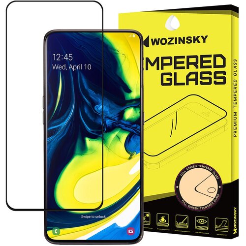  Kaljeno steklo, super trpežna za&scaron;čita zaslona z ohi&scaron;jem za Samsung Galaxy A80 črna Cene