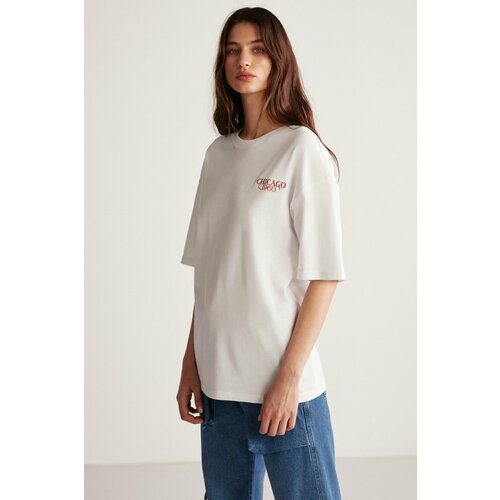GRIMELANGE T-Shirt - White - Oversize Slike