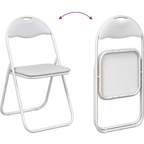  Sklopiva stolica 2 pcs Bijela i siva 48 x 43 5 x 81 cm - Bijeli 2 Slike