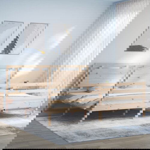 vidaXL Okvir kreveta s uzglavljem veliki bračni od masivnog drva Cene