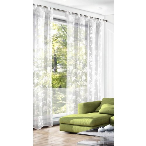 Sehlbach Bijela prozirna zavjesa od voila 135x245 cm Flowers &amp;ndash; Slike