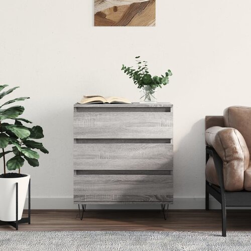 VidaXL Komoda siva sonoma 60x35x70 cm inženirski les Slike