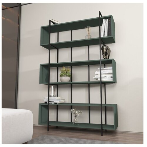 Hanah home Bruti Zelena Crna Polica za Knjige 120x180x29.6cm, Zimzelena Cene