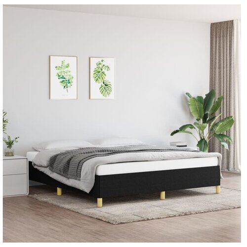  Za krevet s oprugama crni 160x200 cm od tkanine Cijene