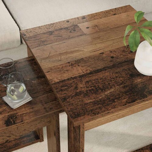  Set stolića za kavu 2 pcs Staro drvo Konstruirano drvo Slike