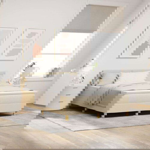 Box Zložena Postelja z Blazino Krem 140x190 cm Tkanina, (22084009) Cene