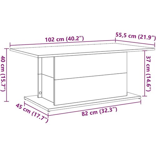 VidaXL Stol za kavu staro drvo 102x55,5x40 cm konstruirano drvo Slike