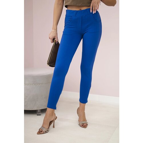 Kesi Cotton pants with a bow cornflower blue Cijene