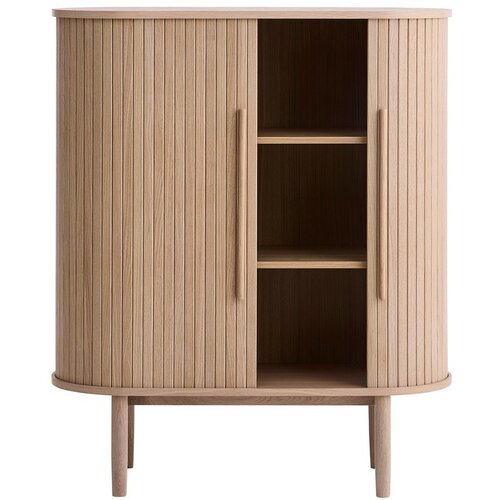Unique Furniture Omarica v hrastovem dekorju z drsnimi vrati v svetli naravni barvi 100x118x40 cm Meta &amp;ndash; Slike
