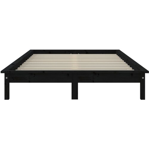  Okvir za krevet crni 160x200 cm od masivne borovine Slike