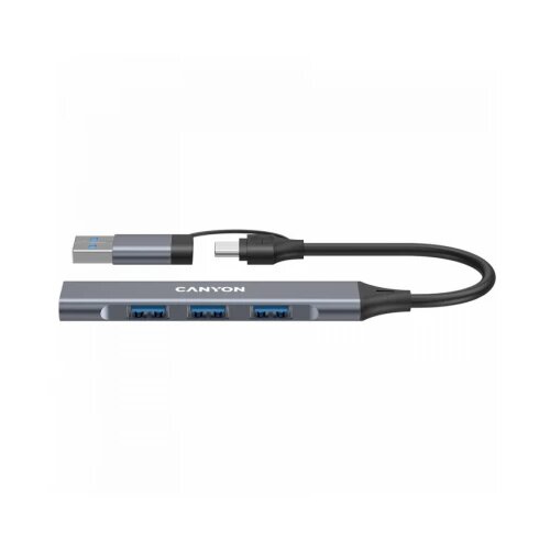 Canyon hub DS-02 4in1 USB-A/C Grey Cene