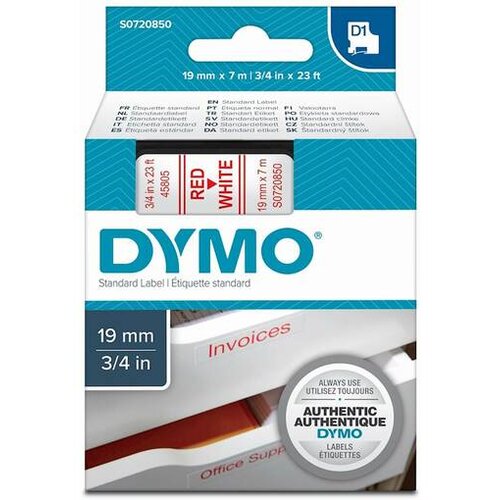 Dymo Traka bela sa crvenim tekstom D1 19mm x 7m Cene