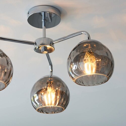 Endon 97971 - plafonski luster dimple 3xE14/25W/230V sjajni hrom/zadimljeno siva Slike