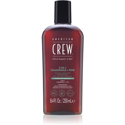 American Crew 3 in 1 Chamimile + Pine 3 u1 &amp;scaron;ampon, regenerator i gel za tu&amp;scaron;iranje za mu&amp;scaron;karce 250 ml Slike