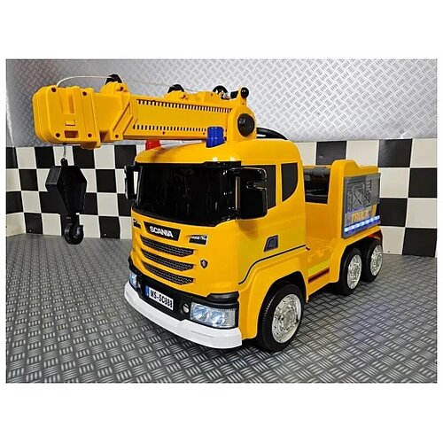  na akumulator scania z žerjavom 12v rumena Slike