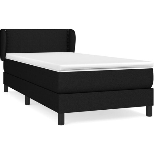 VidaXL Box spring postelja z vzmetnico črna 90x200 cm blago, (20726904) Slike