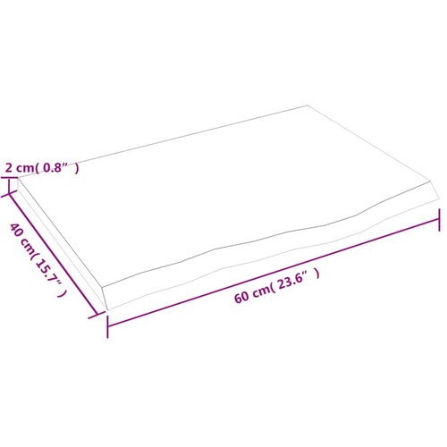  Zidna polica svjetlosmeđa 60 x 40 x 2 cm od obrađene hrastovine Slike