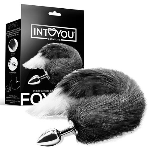 INTOYOU Analni čep z lisičjim repom Black and White Faux Tall (R900310) Slike