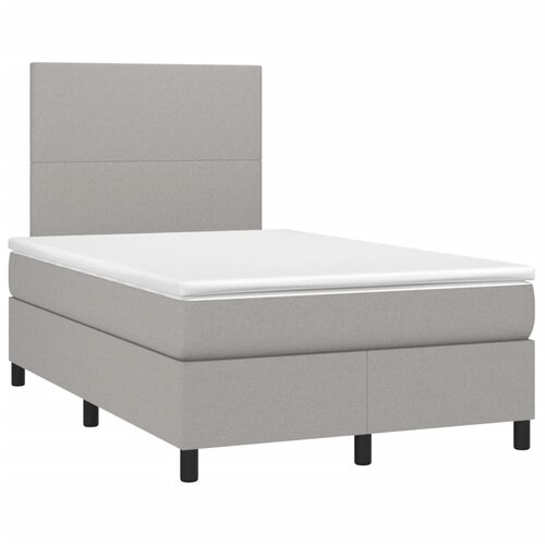 vidaXL Boxspring postelja z vzmetnico svetlo siva 120x190 cm blago, (21128638) Cene