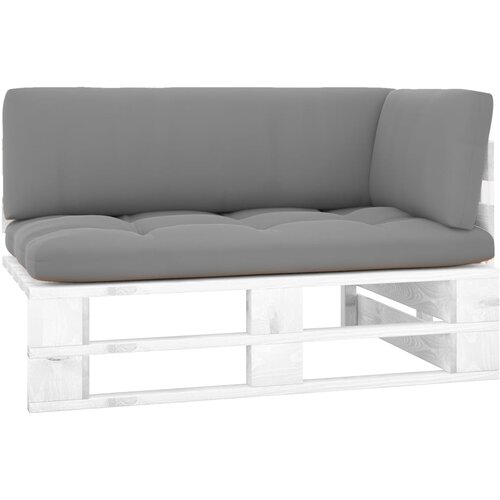 VidaXL Kutna vrtna sofa od paleta od bijelo impregnirane borovine Slike
