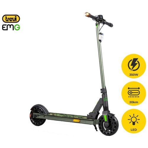 Trevi Električni skiro Velociptor Skill 2 ES82W, 350W motor, LED luči + smerniki, zložljiv, zaslon, polnilna baterija, do 20 km, voja&amp;amp;#353;ko zelen Slike
