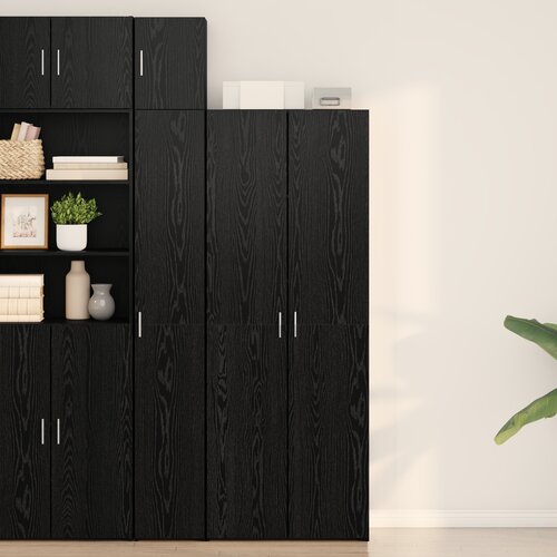 VidaXL visoki ormar crni hrast 70x42.5x185 cm konstruirano drvo Slike
