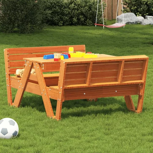 Stol za piknik za djecu voštano smeđi 88x122x58 cm od borovine