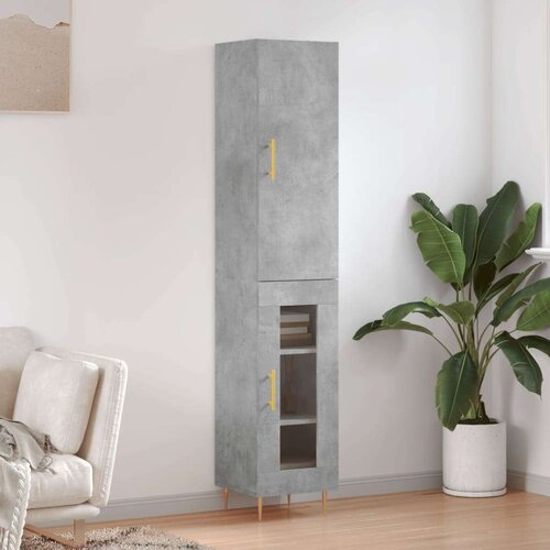 Visoka komoda siva betona 34 5x34x180 cm od konstruiranog drva Cijene
