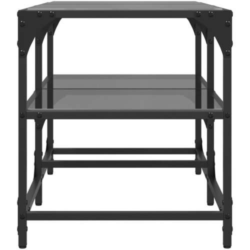  Stolić za kavu s crnom staklenom povr&amp;scaron;inom 78,5x40x45 cm čelik Slike