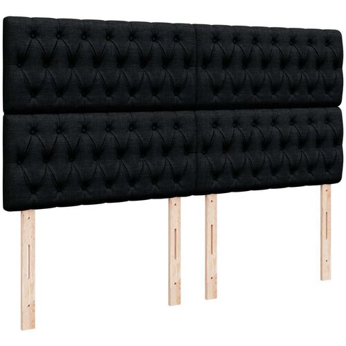 VidaXL Krevet s oprugama i madracem crni 200x200 cm od tkanine Slike