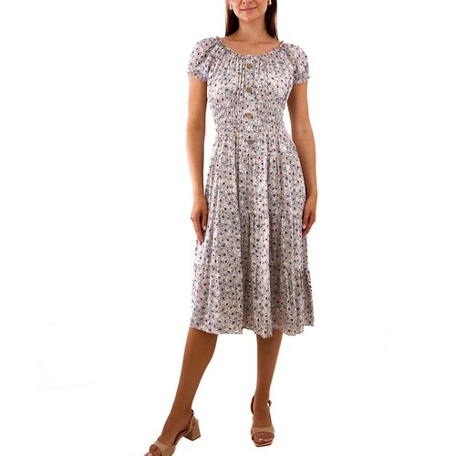 Gemre Beige midi floral dress Eloize Slike